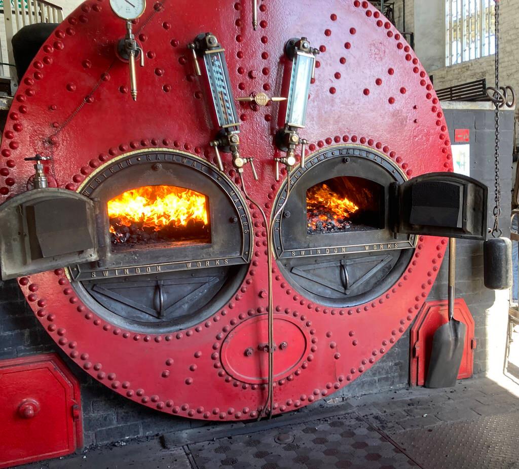 Our boiler lit and ready for steaming.