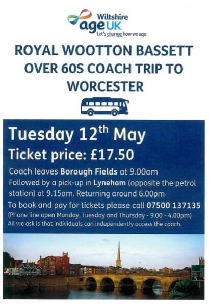 RWB Over 60s Coach Trip to Worcester - Wiltshire Age UK image