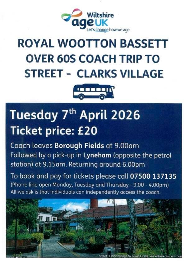 Over 60s Coach Trips - Royal Wootton Bassett image